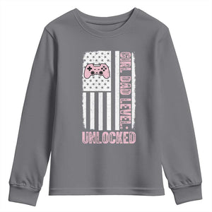 Girl Dad Level Unlocked Youth Sweatshirt Funny New Dad
