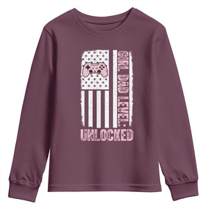Girl Dad Level Unlocked Youth Sweatshirt Funny New Dad