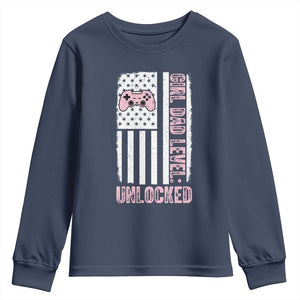 Girl Dad Level Unlocked Youth Sweatshirt Funny New Dad
