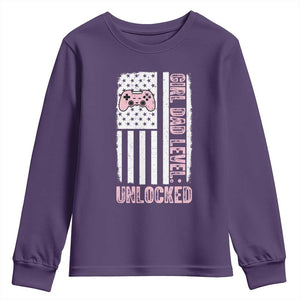 Girl Dad Level Unlocked Youth Sweatshirt Funny New Dad