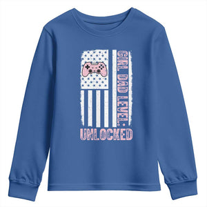 Girl Dad Level Unlocked Youth Sweatshirt Funny New Dad