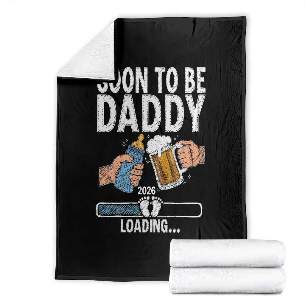 Dad to Be 2026 Throw Blanket Promoted To Daddy Beer Lover New Baby Gift