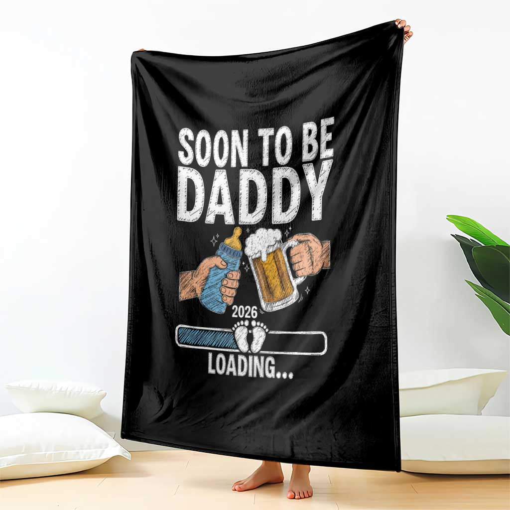 Dad to Be 2026 Throw Blanket Promoted To Daddy Beer Lover New Baby Gift