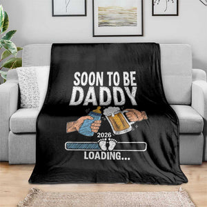Dad to Be 2026 Throw Blanket Promoted To Daddy Beer Lover New Baby Gift