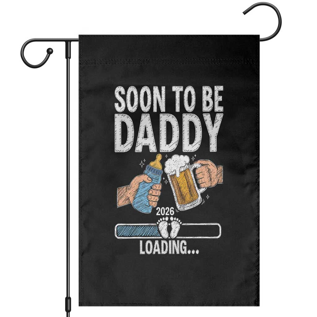 Dad to Be 2026 Garden Flag Promoted To Daddy Beer Lover New Baby Gift TS14 Black Print Your Wear