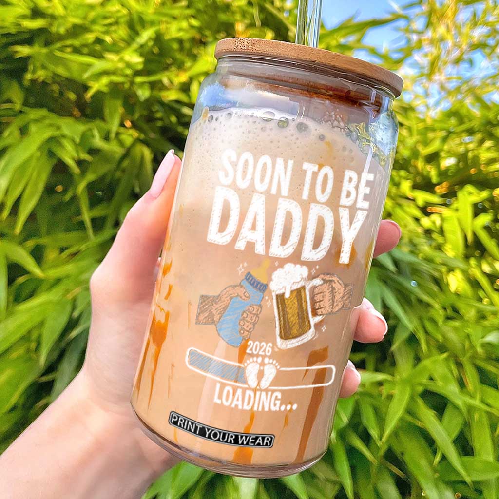 Dad to Be 2026 Glass Can Promoted To Daddy Beer Lover New Baby Gift
