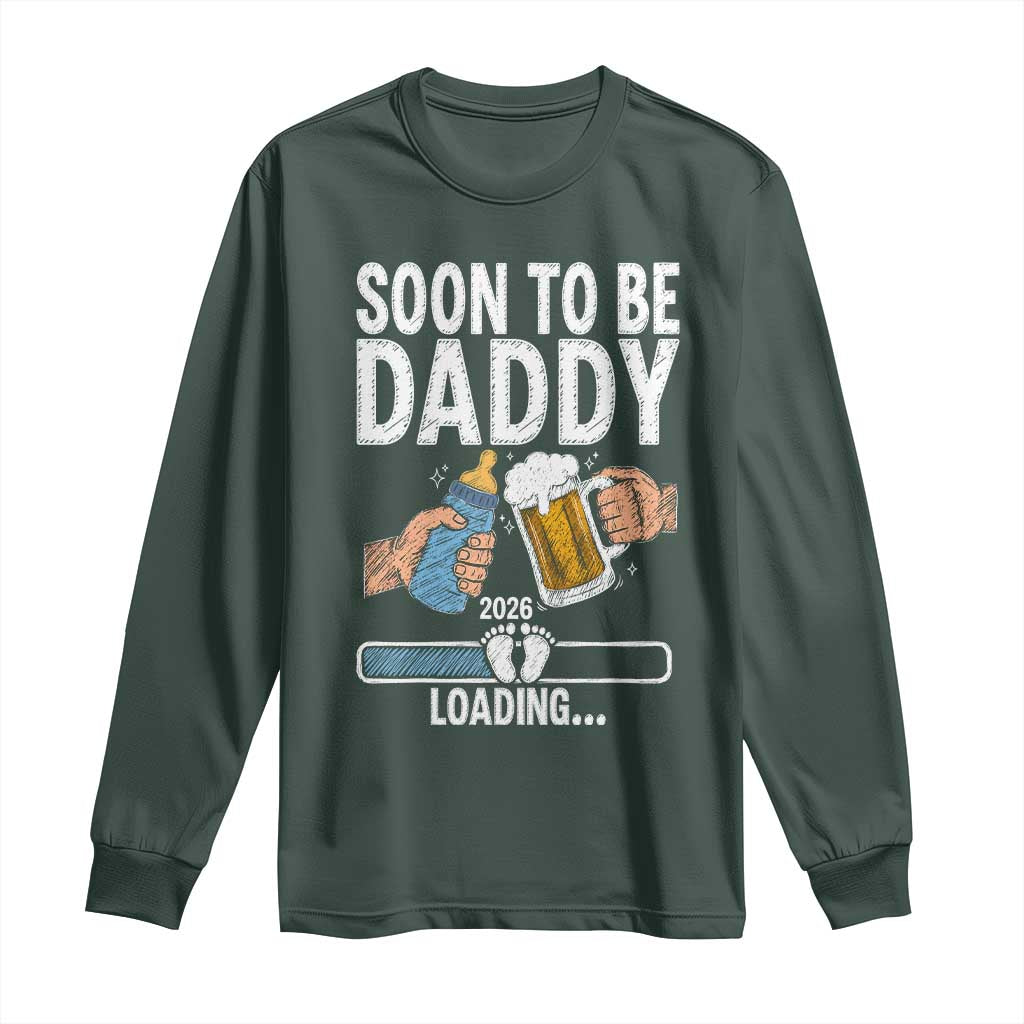 Dad to Be 2026 Long Sleeve Shirt Promoted To Daddy Beer Lover New Baby Gift