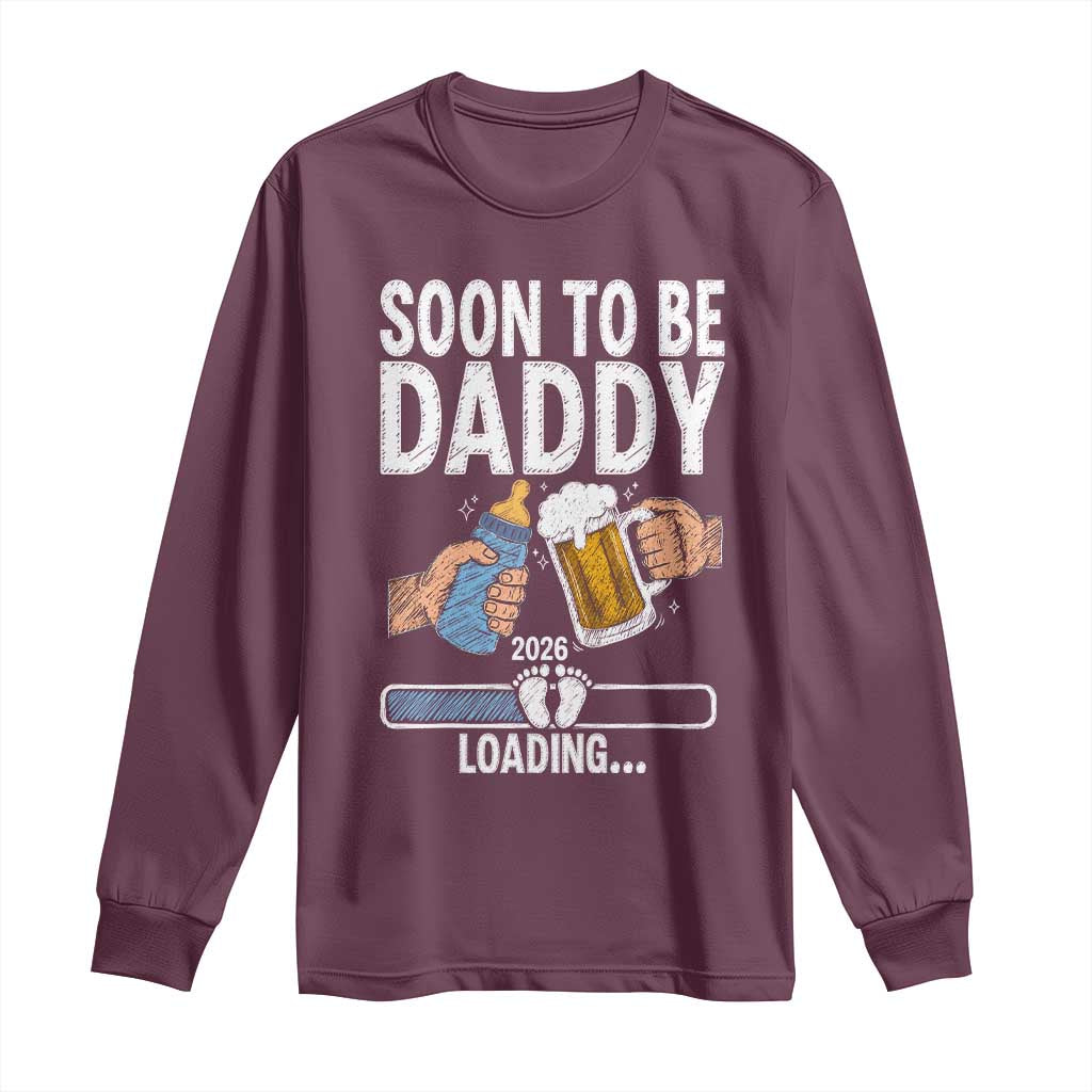 Dad to Be 2026 Long Sleeve Shirt Promoted To Daddy Beer Lover New Baby Gift