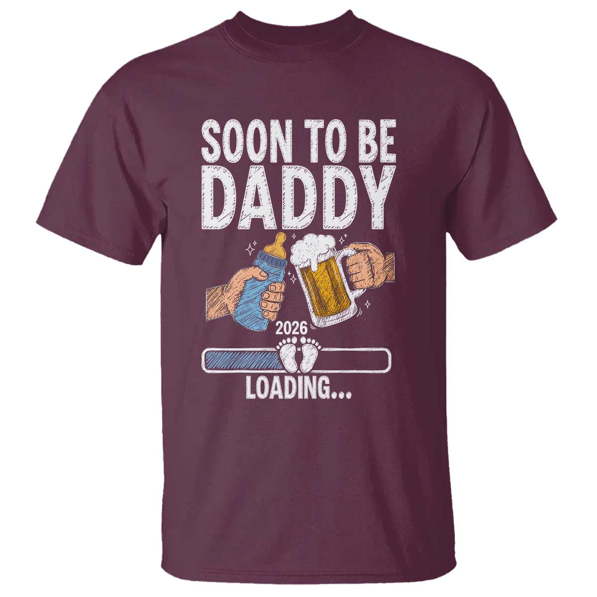 Dad to Be 2026 T Shirt Promoted To Daddy Beer Lover New Baby Gift