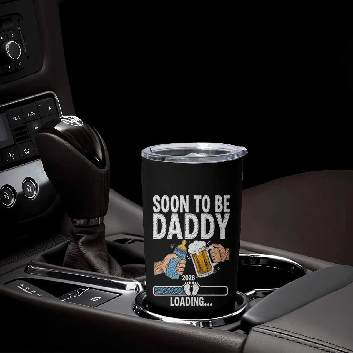 Dad to Be 2026 Tumbler Cup Promoted To Daddy Beer Lover New Baby Gift