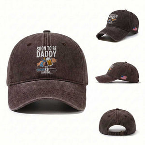 Dad to Be 2026 Washed Cotton Baseball Cap Promoted To Daddy Beer Lover New Baby Gift