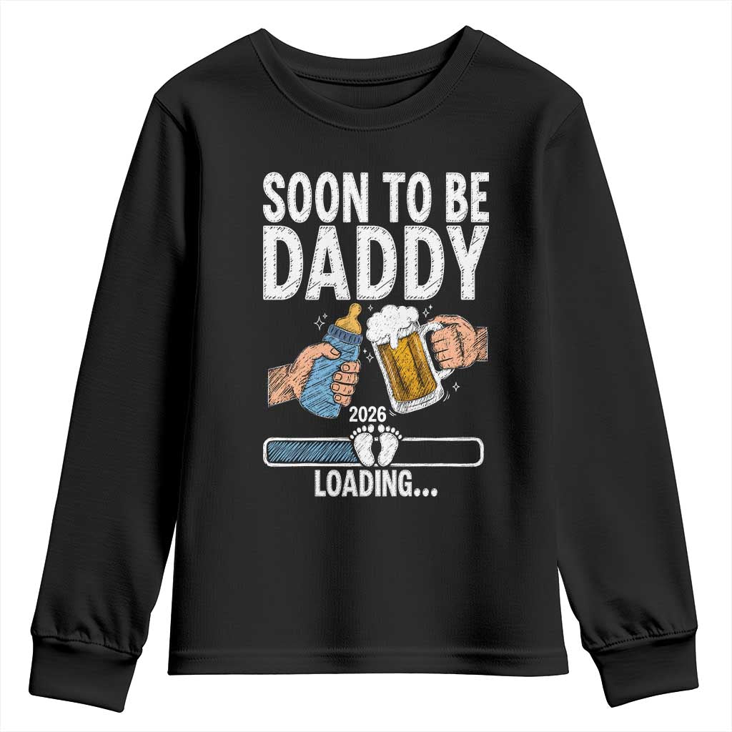 Dad to Be 2026 Youth Sweatshirt Promoted To Daddy Beer Lover New Baby Gift TS14 Black Print Your Wear