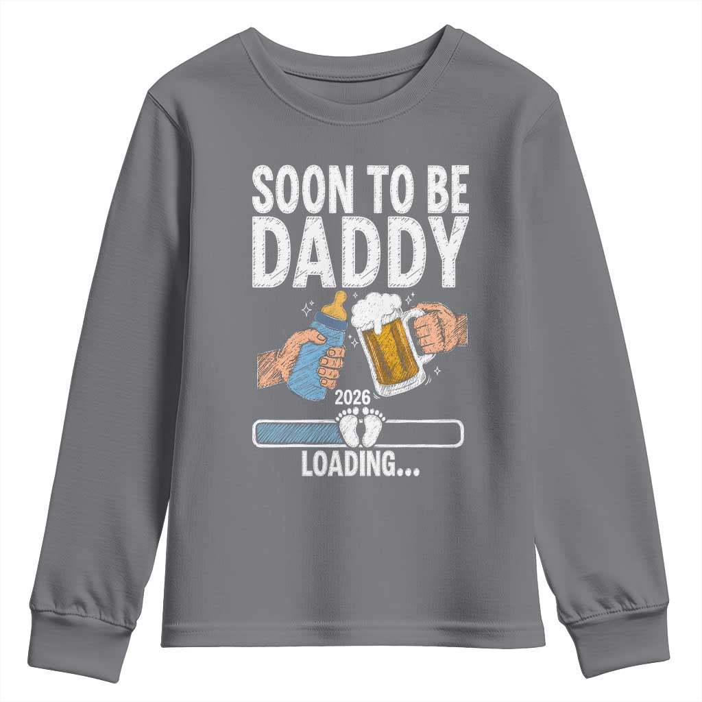 Dad to Be 2026 Youth Sweatshirt Promoted To Daddy Beer Lover New Baby Gift