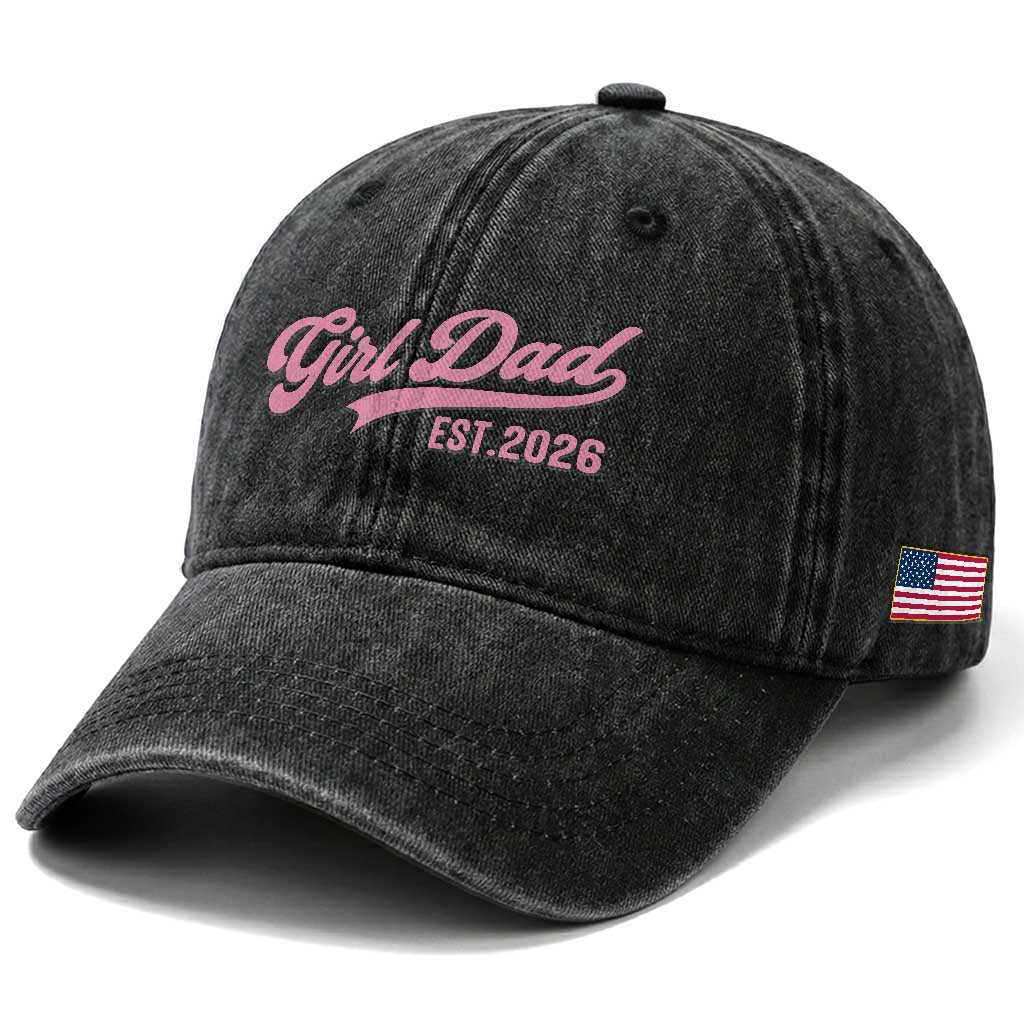 Soon to Be Daddy of Baby Girl 2026 Washed Cotton Baseball Cap Promoted to Daddy New Dad