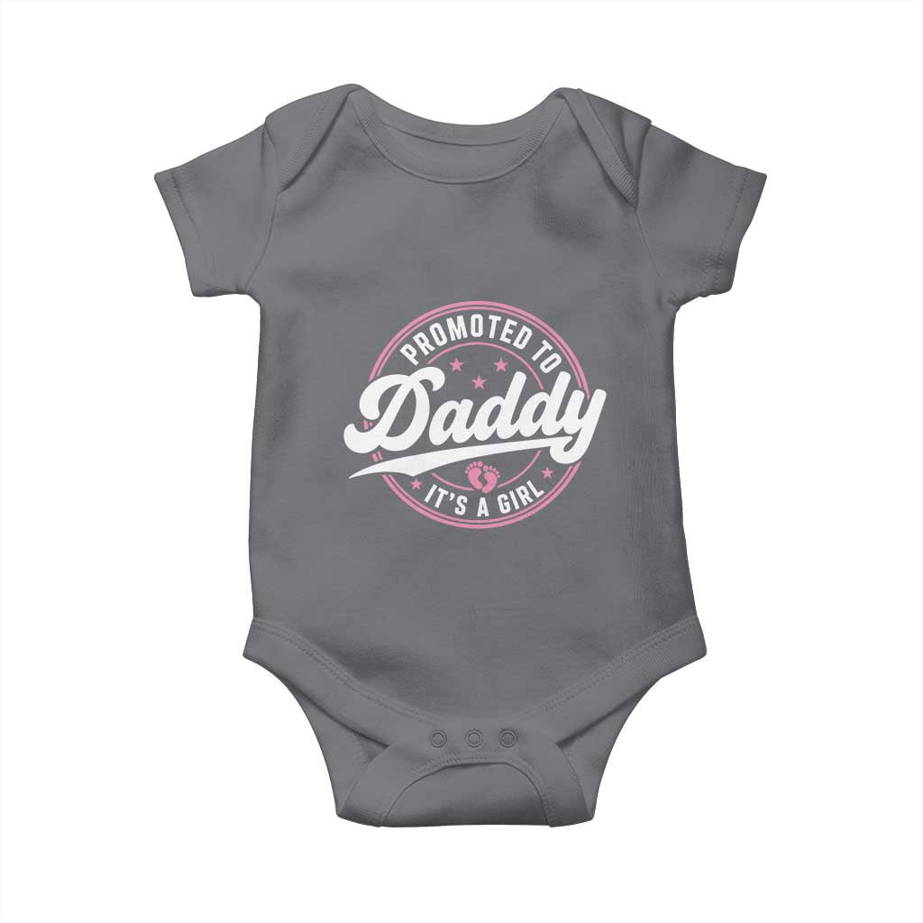 Promoted To Daddy It's A Girl Baby Onesie Funny Pregnancy Reveal