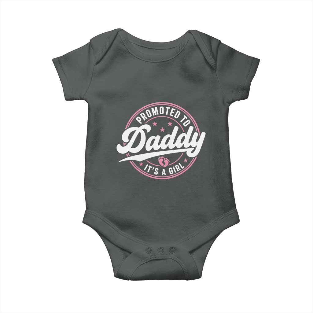 Promoted To Daddy It's A Girl Baby Onesie Funny Pregnancy Reveal