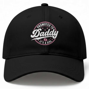 Promoted To Daddy It's A Girl Baseball Cap Funny Pregnancy Reveal