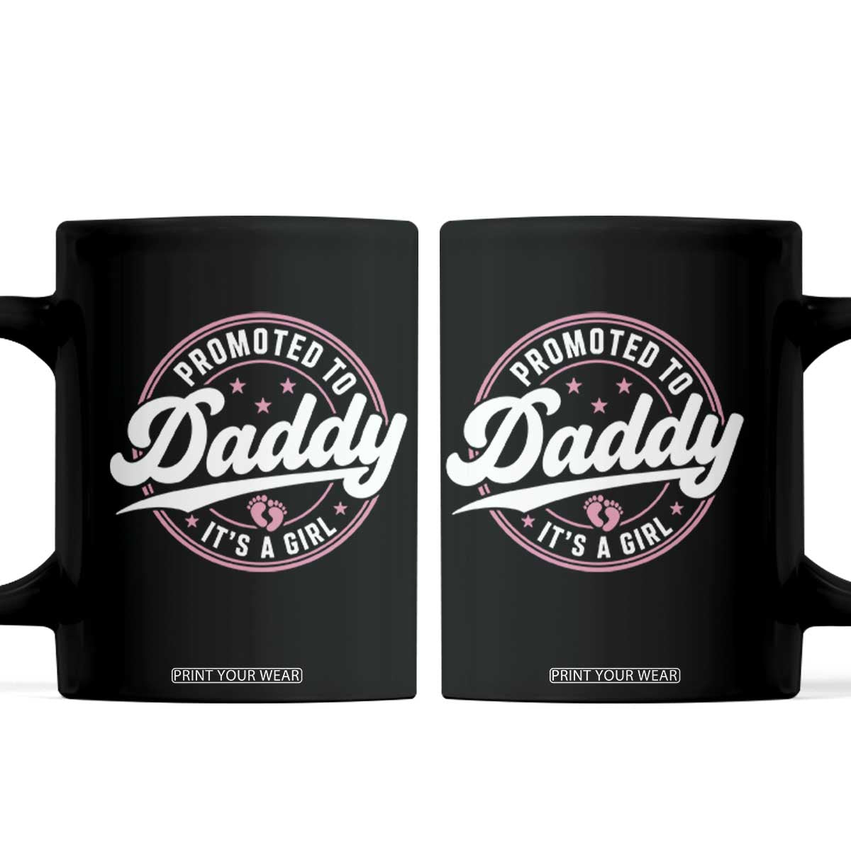 Promoted To Daddy It's A Girl Coffee Mug Funny Pregnancy Reveal