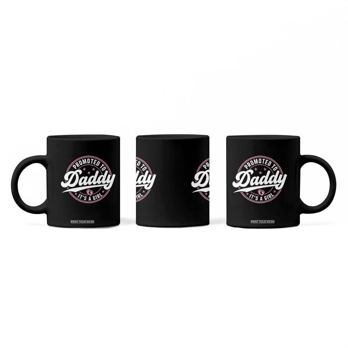 Promoted To Daddy It's A Girl Coffee Mug Funny Pregnancy Reveal