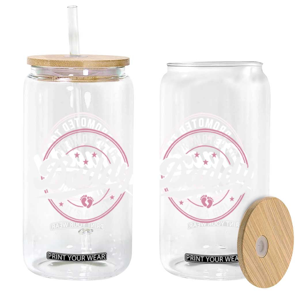 Promoted To Daddy It's A Girl Glass Can Funny Pregnancy Reveal