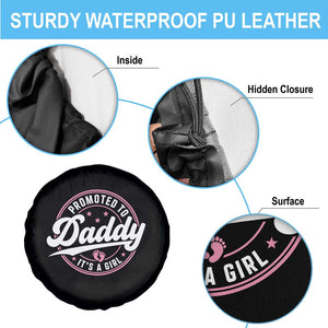 Promoted To Daddy It's A Girl Spare Tire Cover Funny Pregnancy Reveal