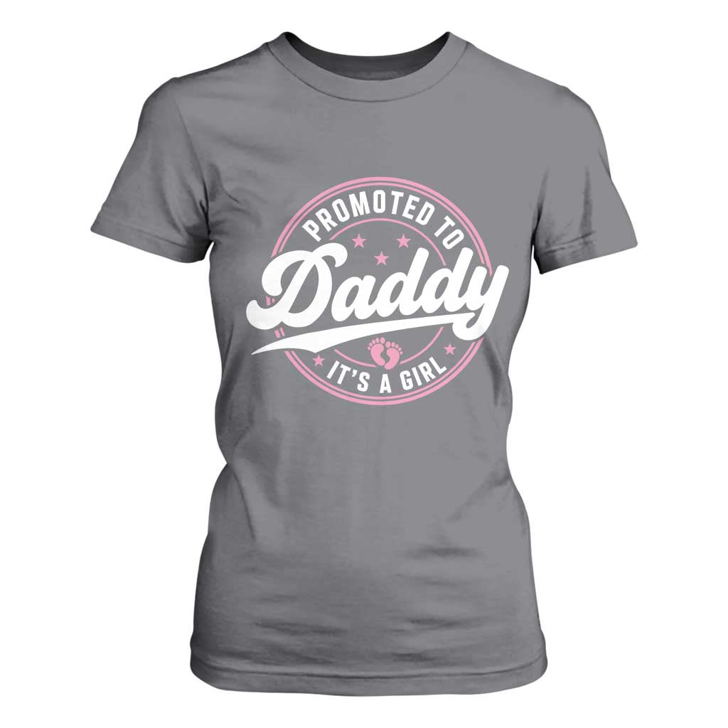 Promoted To Daddy It's A Girl T Shirt For Women Funny Pregnancy Reveal