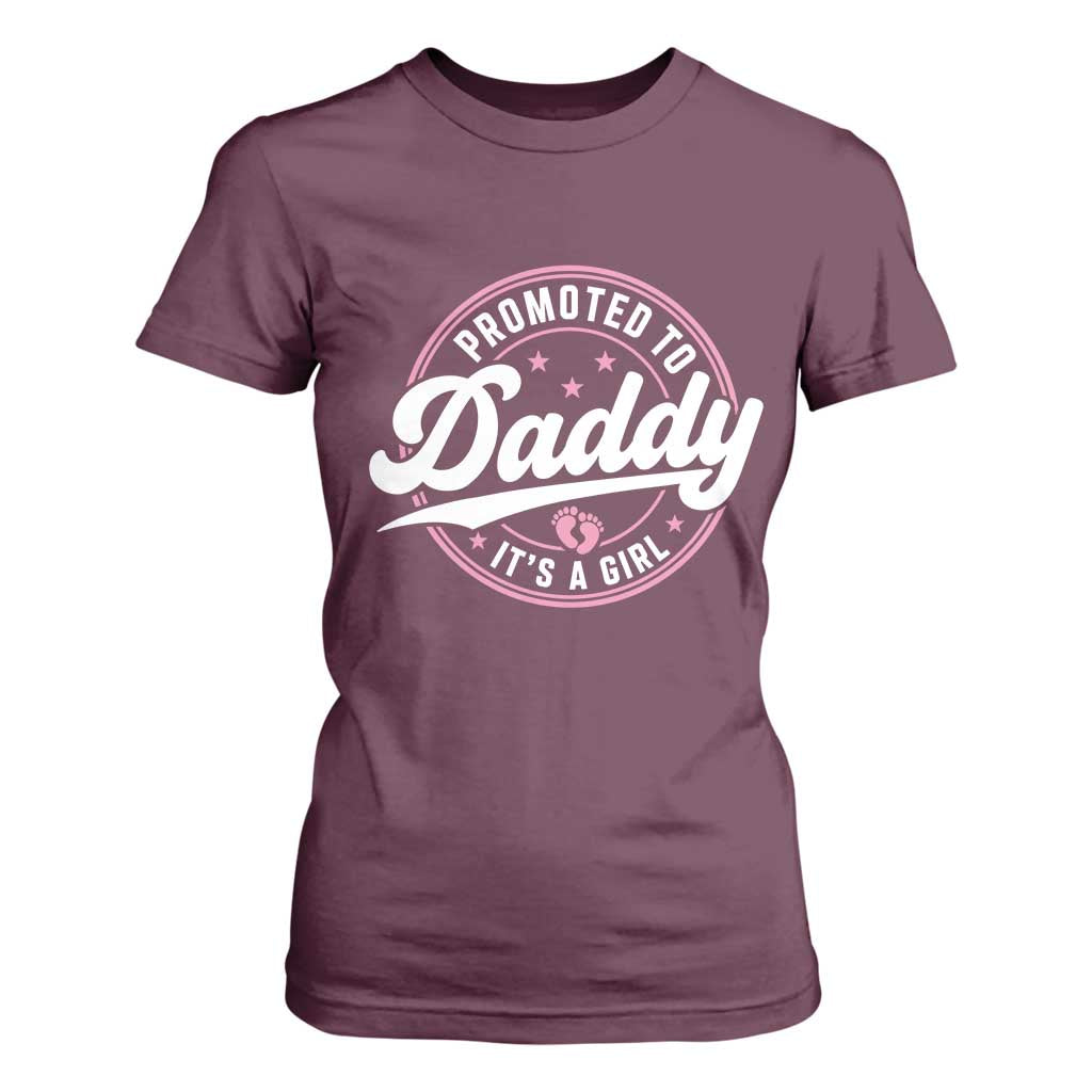 Promoted To Daddy It's A Girl T Shirt For Women Funny Pregnancy Reveal
