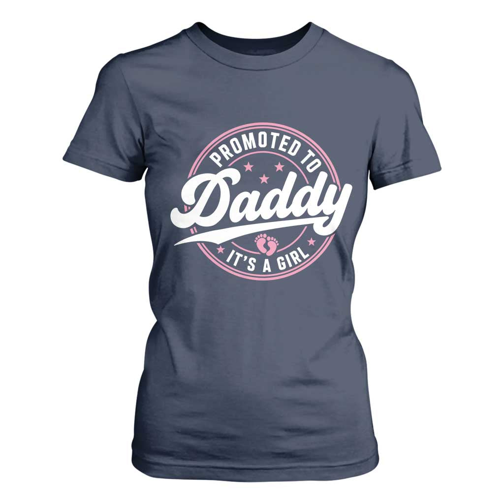 Promoted To Daddy It's A Girl T Shirt For Women Funny Pregnancy Reveal
