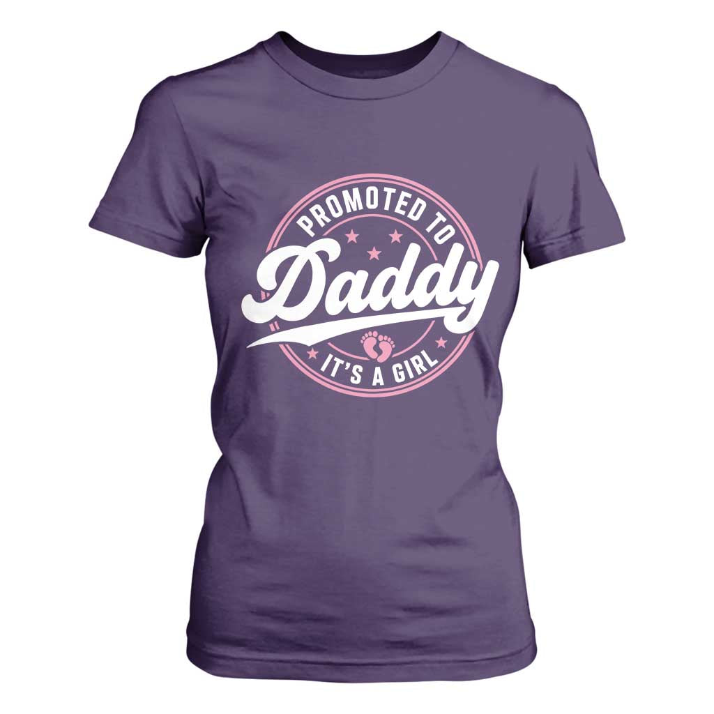 Promoted To Daddy It's A Girl T Shirt For Women Funny Pregnancy Reveal