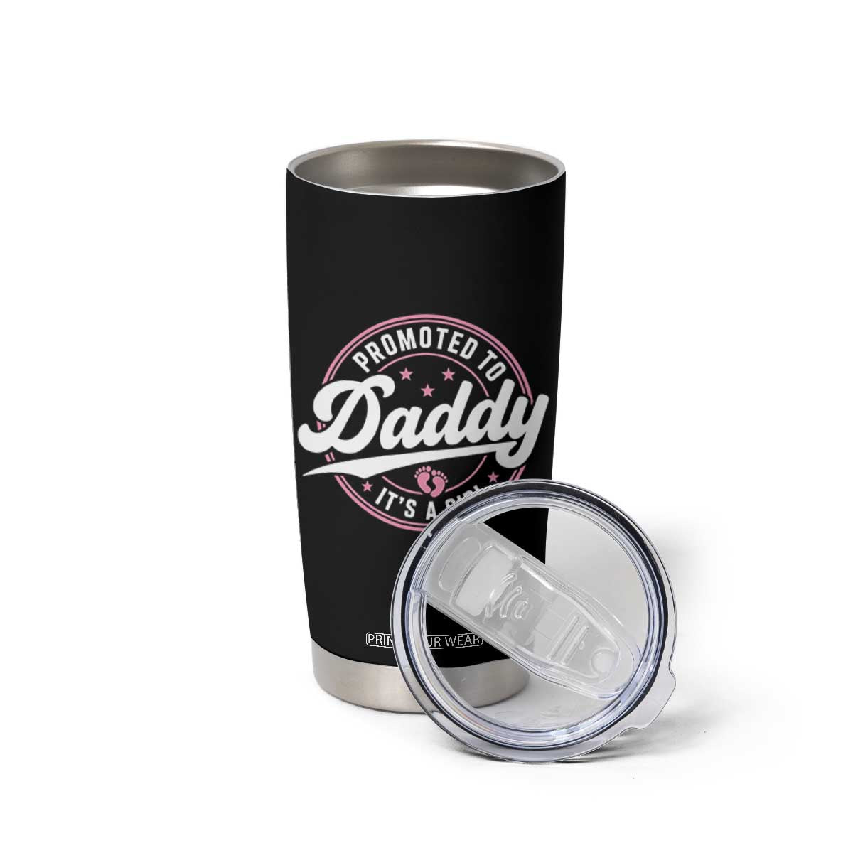 Promoted To Daddy It's A Girl Tumbler Cup Funny Pregnancy Reveal