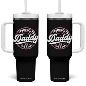 Promoted To Daddy It's A Girl Tumbler With Handle Funny Pregnancy Reveal