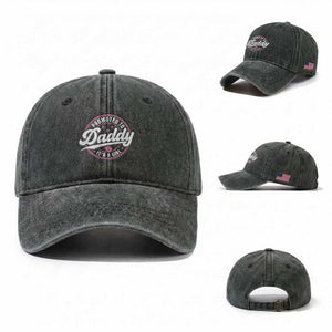 Promoted To Daddy It's A Girl Washed Cotton Baseball Cap Funny Pregnancy Reveal