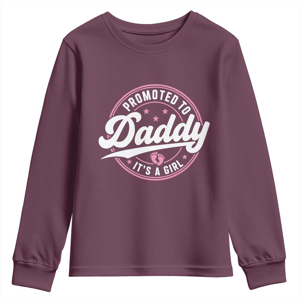 Promoted To Daddy It's A Girl Youth Sweatshirt Funny Pregnancy Reveal