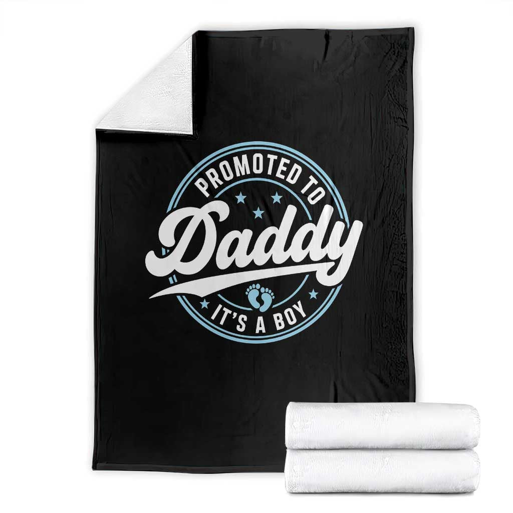 Promoted To Daddy It's A Boy Throw Blanket Funny Pregnancy Reveal