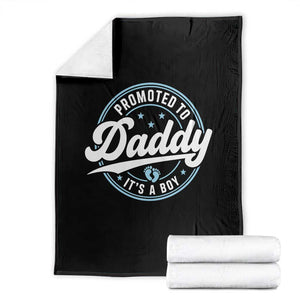 Promoted To Daddy It's A Boy Throw Blanket Funny Pregnancy Reveal