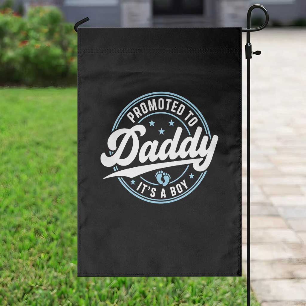 Promoted To Daddy It's A Boy Garden Flag Funny Pregnancy Reveal