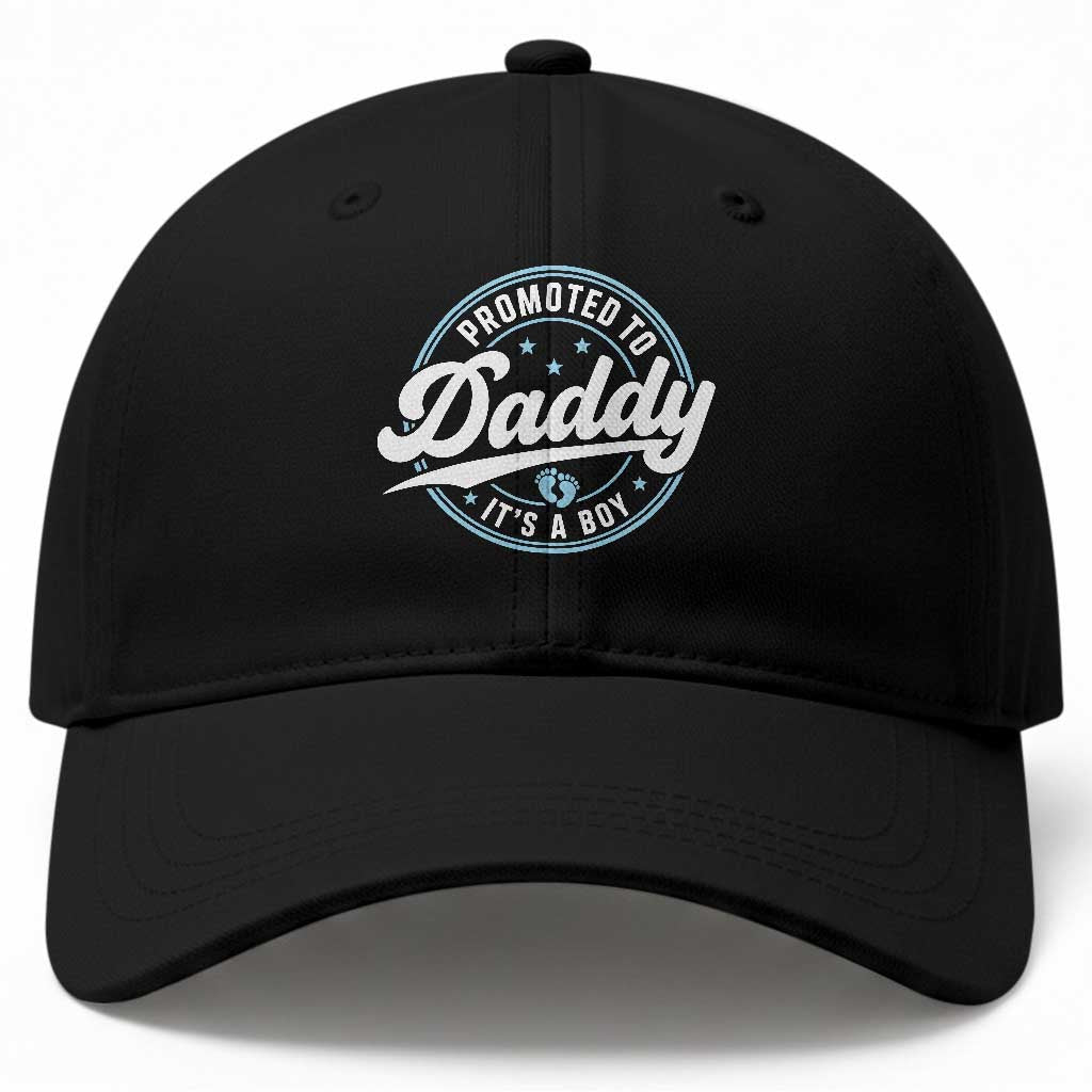 Promoted To Daddy It's A Boy Baseball Cap Funny Pregnancy Reveal