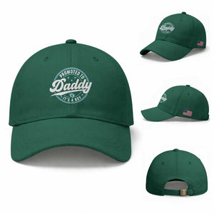 Promoted To Daddy It's A Boy Baseball Cap Funny Pregnancy Reveal