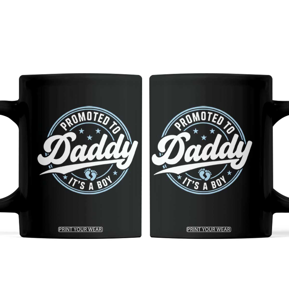 Promoted To Daddy It's A Boy Coffee Mug Funny Pregnancy Reveal