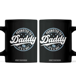 Promoted To Daddy It's A Boy Coffee Mug Funny Pregnancy Reveal