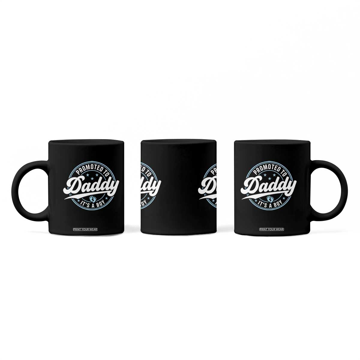 Promoted To Daddy It's A Boy Coffee Mug Funny Pregnancy Reveal