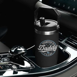 Promoted To Daddy It's A Boy Flip Straw Tumbler Funny Pregnancy Reveal