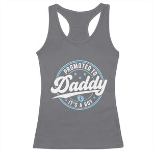 Promoted To Daddy It's A Boy Racerback Tank Top Funny Pregnancy Reveal