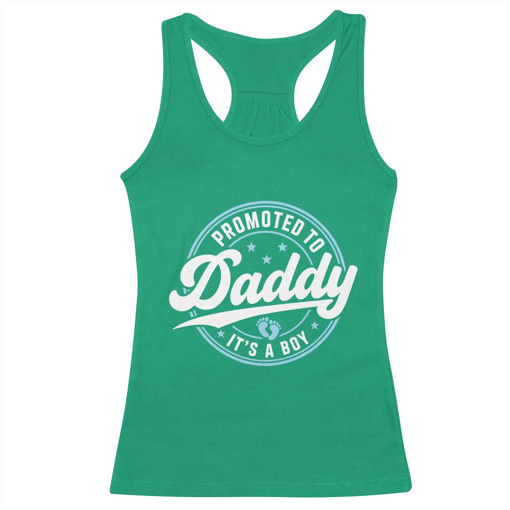 Promoted To Daddy It's A Boy Racerback Tank Top Funny Pregnancy Reveal