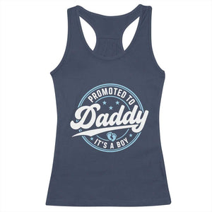 Promoted To Daddy It's A Boy Racerback Tank Top Funny Pregnancy Reveal