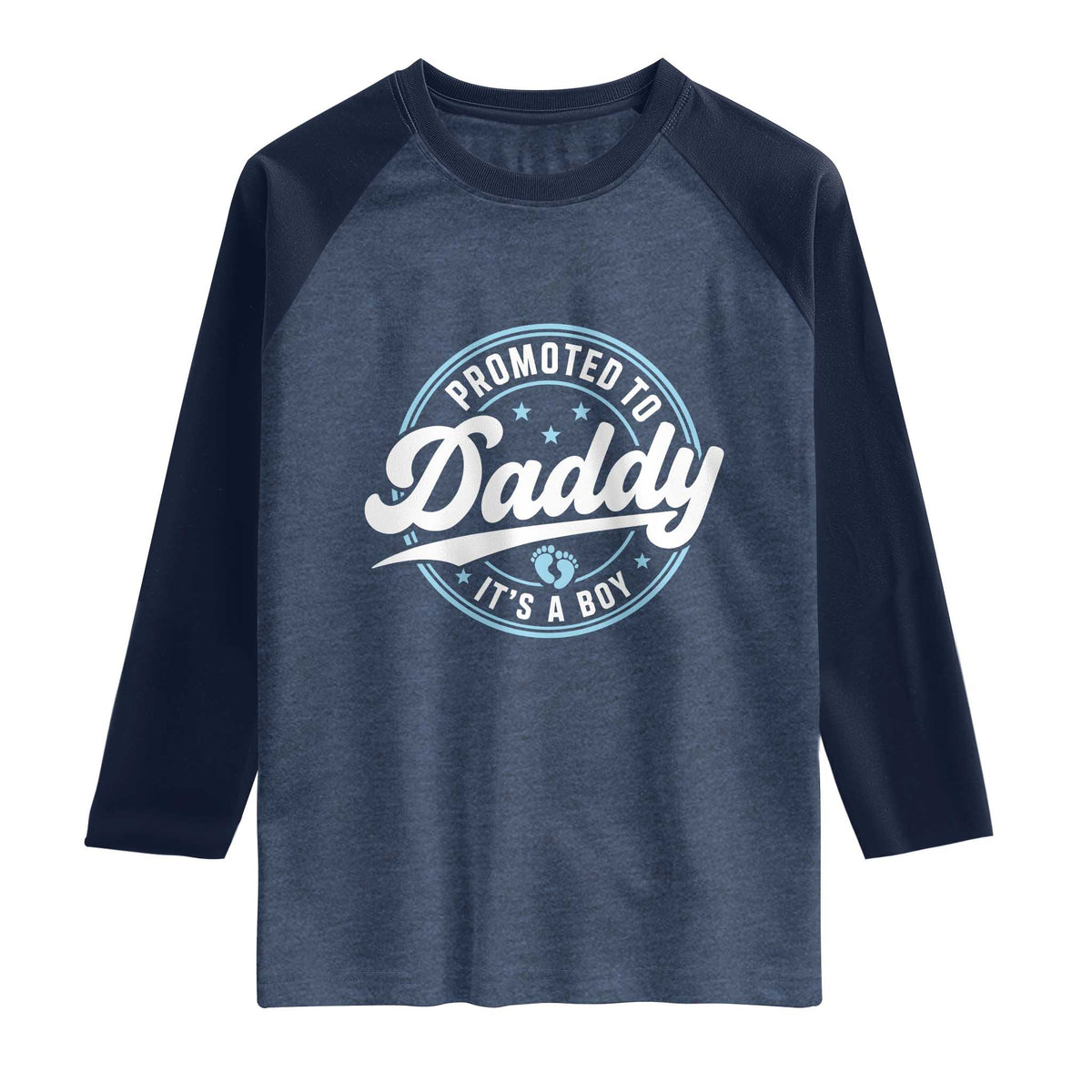 Promoted To Daddy It's A Boy Raglan Shirt Funny Pregnancy Reveal