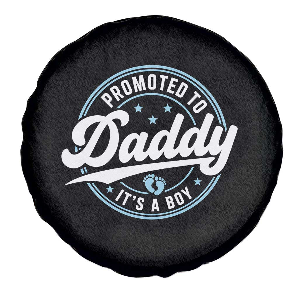 Promoted To Daddy It's A Boy Spare Tire Cover Funny Pregnancy Reveal