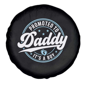 Promoted To Daddy It's A Boy Spare Tire Cover Funny Pregnancy Reveal