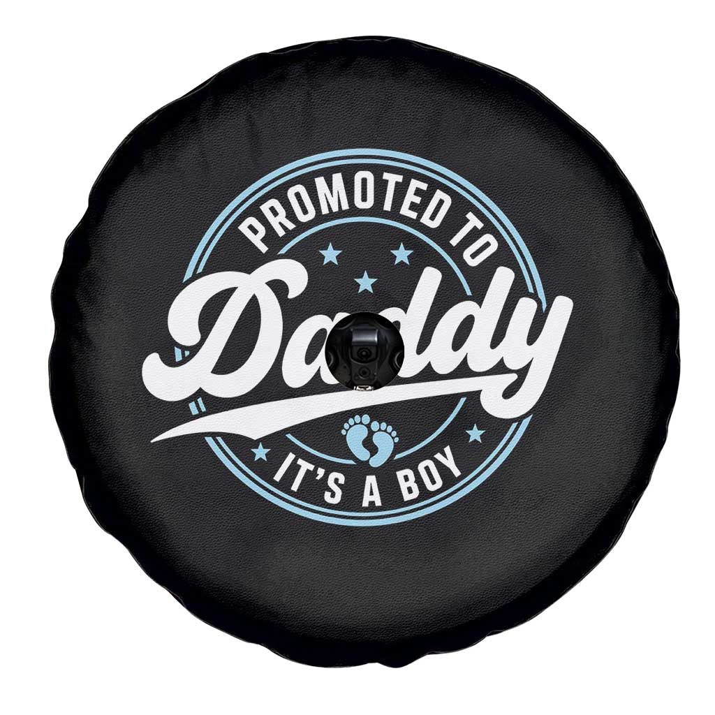 Promoted To Daddy It's A Boy Spare Tire Cover Funny Pregnancy Reveal