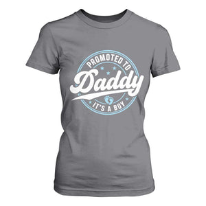 Promoted To Daddy It's A Boy T Shirt For Women Funny Pregnancy Reveal